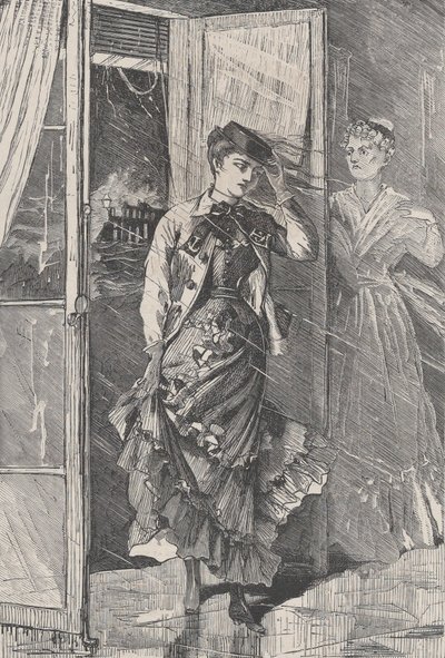 Une tempête de vent, de pluie et de pulvérisation est arrivée - et Portia The Galaxy, une illustration..., décembre 1869 - Unbekannt