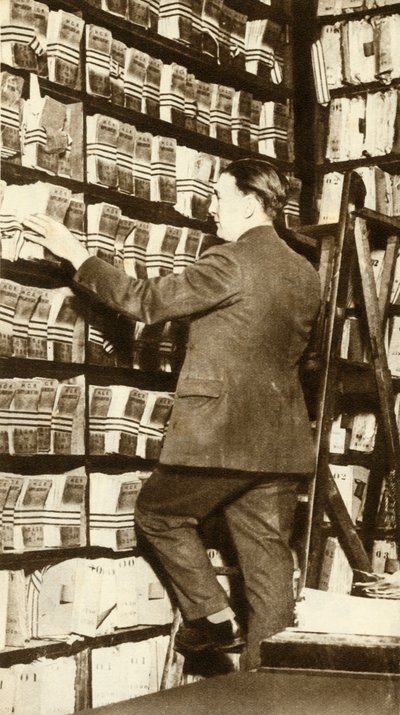 Index des empreintes digitales à Scotland Yard, Londres, c1912, 1935 - Unbekannt