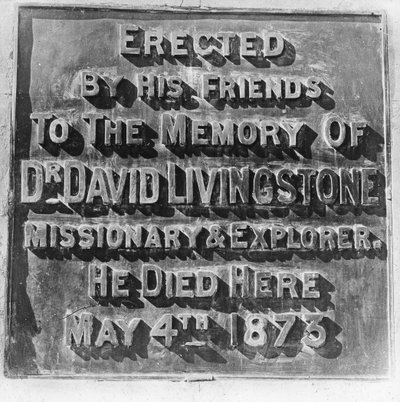 Inscription sur le monument à David Livingstone, Zambie, Afrique, fin 19e ou début 20e siècle - Unbekannt