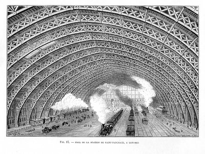 Intérieur de la gare de St Pancras, Londres, 1865 - Unbekannt