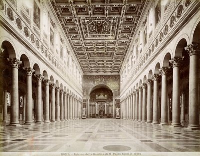 Intérieur de la basilique Saint-Paul-hors-les-Murs, Rome, Italie, fin XIXe ou début XXe siècle - Unbekannt