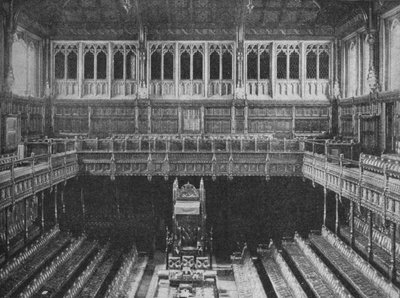 Intérieur de la Chambre des communes, Westminster, vue vers le fauteuil du Président, 1909 - Unbekannt
