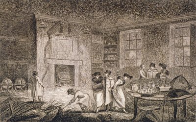 Vue intérieure des locaux de Nathaniel Bentley, Leadenhall Street, City de Londres, 1804 - Unbekannt