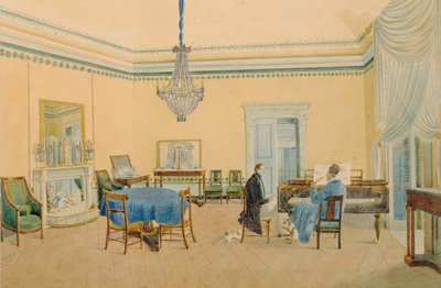 Intérieur avec personnages. La Salle de Musique - Unbekannt