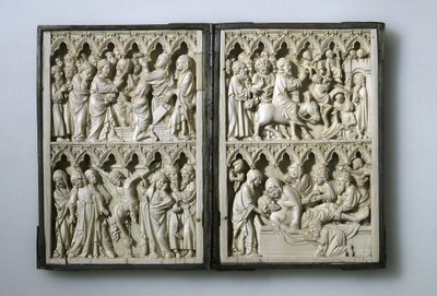 Diptyque en ivoire avec des scènes de la vie du Christ, propriété de la reine Jadwiga de Pologne, XIVe siècle - Unbekannt