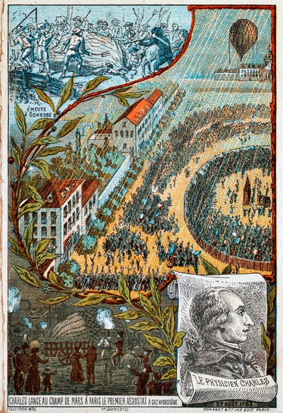 Jacques Charles lance son premier aérostat du Champ de Mars, Paris, 1783, années 1890 - Unbekannt