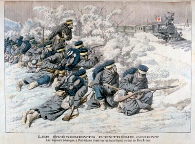 Attaque japonaise sur un train-hôpital près de Port Arthur, Mandchourie, guerre russo-japonaise, 1904 - Unbekannt