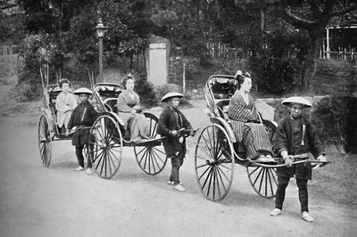 Dames japonaises en pousse-pousse tirés par des coolies, 1902 - Unbekannt