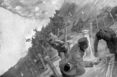 Troupes japonaises massacrées en traversant les barbelés russes, guerre russo-japonaise, 1904-1905 - Unbekannt