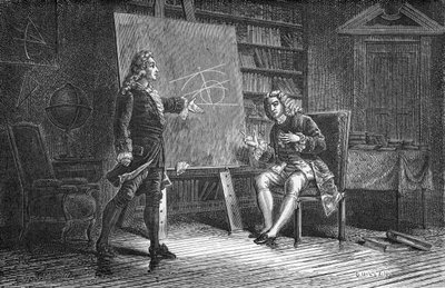 Jean et Jacques Bernoulli travaillant sur des problèmes géométriques, XVIIIe siècle, 1874 - Unbekannt