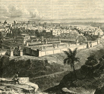 Jérusalem au temps de Jésus-Christ, montrant le Temple restauré par Hérode le Grand - Unbekannt