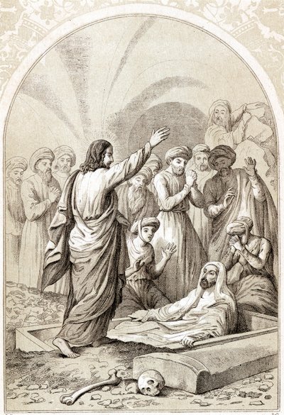 Jésus ressuscitant Lazare du tombeau, vers 1880 - Unbekannt
