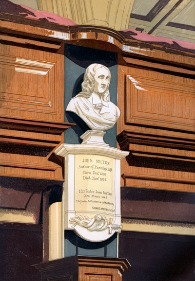 Monument de John Milton, église St Giles, Cripplegate, Londres, vers 1850 - Unbekannt