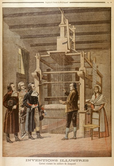 Joseph Marie Jacquard montrant son métier à tisser à Lazare Carnot, Lyon, France, 1801 1901 - Unbekannt
