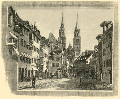Karolinen-Strasse et Église Saint-Laurent, Nuremberg, 1890 - Unbekannt