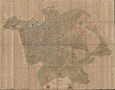 Carte de la collection de cartes de la Bibliothèque nationale. La carte a été publiée à Rome (1852) et montre Rome - Unbekannt