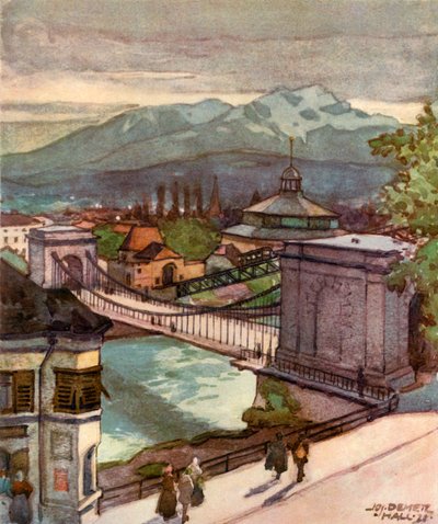 Kettenbrücke, Pont en chaîne, vers 1929 - Unbekannt