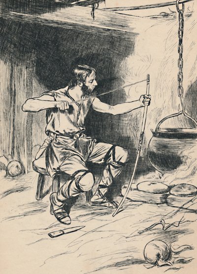 Le roi Alfred oublie les gâteaux, vers 1907 - Unbekannt