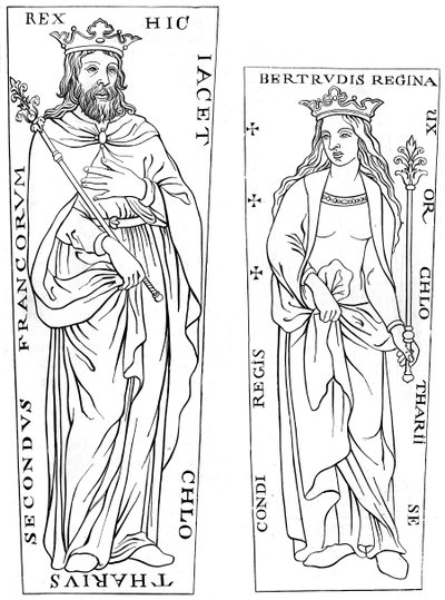 Roi Clotaire II 584-629 et Bertude 575-604, 12e siècle, 1849 - Unbekannt