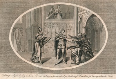 Le roi Edgar déposant sa couronne après avoir été réprimandé par l