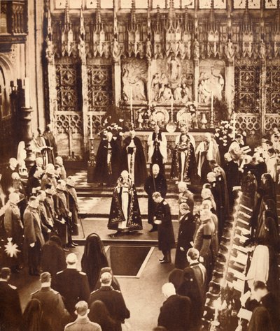 Le roi Édouard VIII répand de la terre sur le cercueil de son père, 1936 - Unbekannt