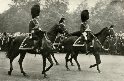 Le roi George chevauchant avec feu le roi George V et le prince de Galles, 1928 - Unbekannt