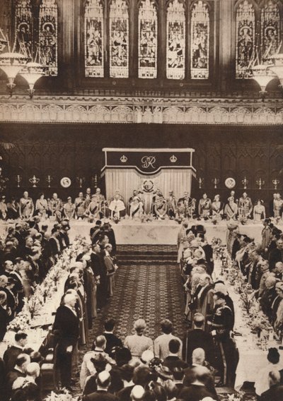 Le roi George VI et la reine Elizabeth assistant à un déjeuner pour célébrer le couronnement, 1937 - Unbekannt