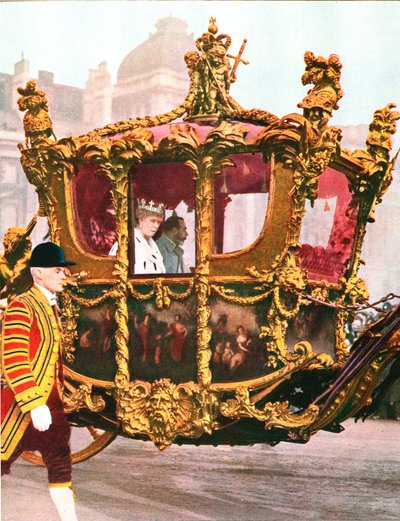 Le roi George V et la reine Mary dans le carrosse d