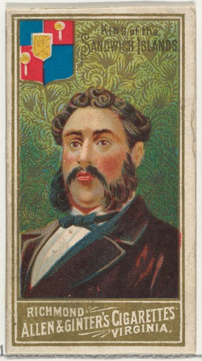 Roi des îles Sandwich, de la série Les Souverains du Monde N34 pour Allen & Ginter Ciga..., 1889 - Unbekannt