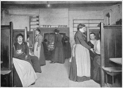 Cuisine dans une maison de logement pour femmes célibataires, Spitalfields, Londres, vers 1903 - Unbekannt
