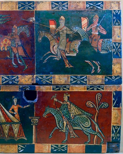 Chevaliers à cheval et roi avec un faucon, 12ème siècle - Unbekannt