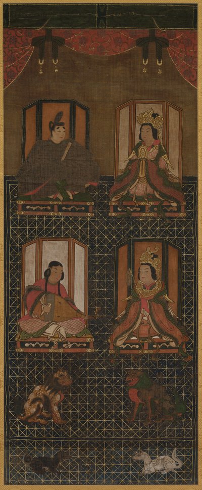 Koya Myojin Mandala des quatre divinités du mont Koya, 16e siècle - Unbekannt