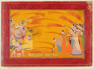 Krishna célèbre Holi, vers 1770 - Unbekannt