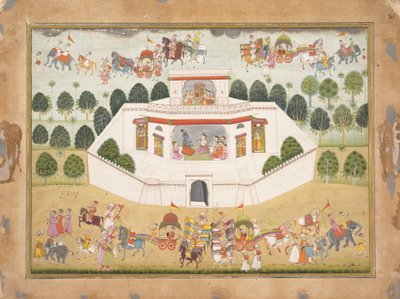Krishna et Balarama dans un palais fortifié : Page d