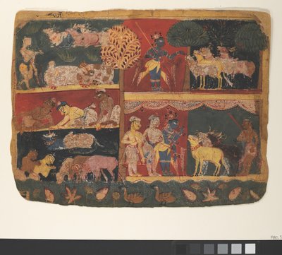 Krishna et les vachers : Page d
