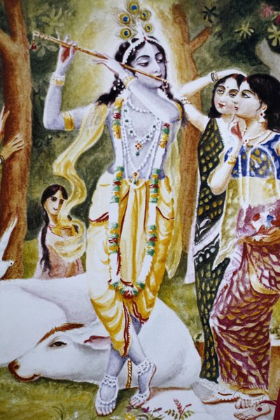 Krishna et les Gopi comme représentés sur un calendrier Hare Krishna, Londres, Grande-Bretagne - Unbekannt