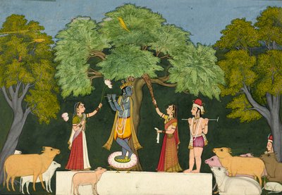Krishna divertit ses compagnons, vers 1760-1765 - Unbekannt