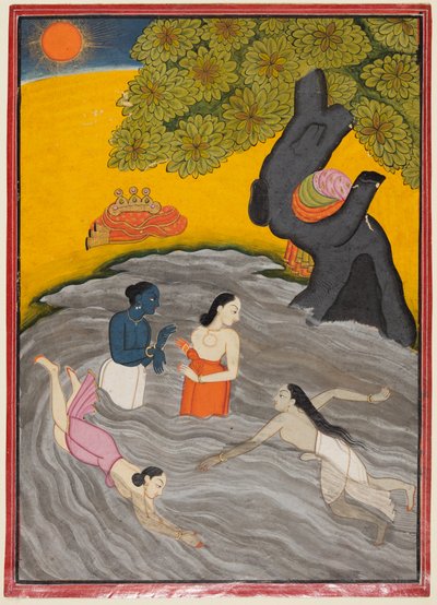 Krishna jouant avec les Gopis dans la Jumna, vers 1770 - Unbekannt
