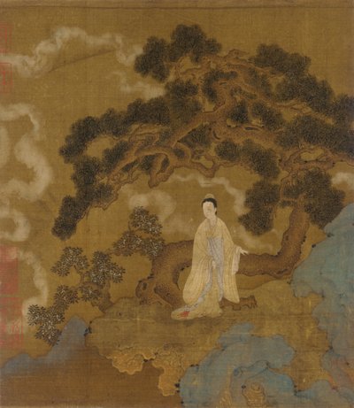 Dame sous un pin noueux, dynastie Ming, 16ème siècle - Unbekannt