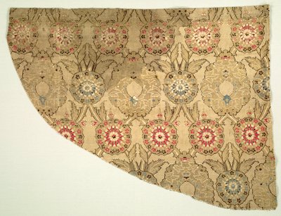 Lampas avec motif floral double ogival sur fond à carreaux, 1550-1575 - Unbekannt