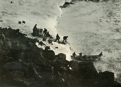 Débarquement des magasins du bateau au premier lieu de débarquement, vers 1908, 1909 - Unbekannt