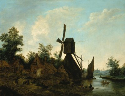 Paysage avec moulin à vent - Unbekannt
