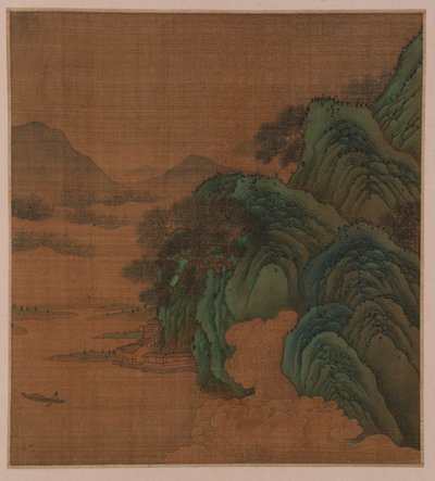 Paysage : collines, vallée et ruisseau, possiblement dynastie Ming, 1368-1644 - Unbekannt