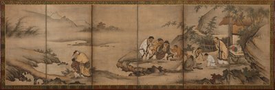 Paysage : les Sept Sages de la forêt de bambous, période Momoyama - Unbekannt