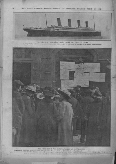 Dernier regard sur la maison, et le tableau fatidique à Southampton, 20 avril 1912 - Unbekannt