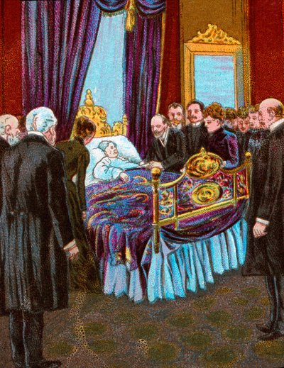 Derniers moments de la reine Victoria - Scène à Osborne House, 1901 vers 1902 - Unbekannt