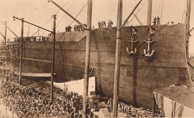 Lancement du cuirassé HMS `Queen Elizabeth`, 16 octobre 1913 - Unbekannt