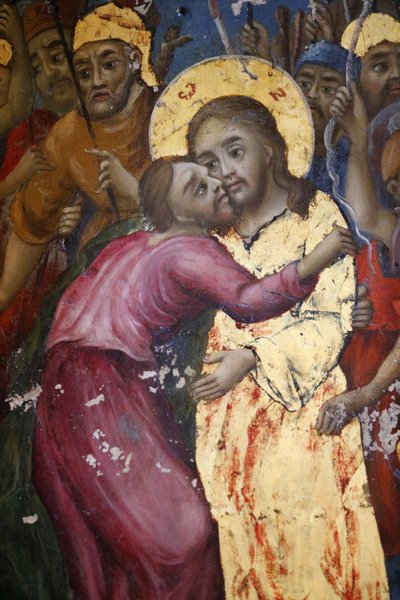 Le baiser de Judas. Fresque de l
