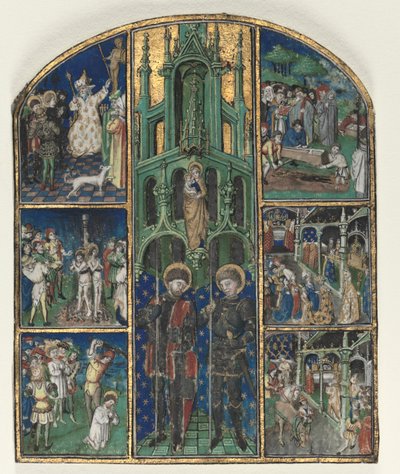 Feuille des Heures du Duc Louis de Savoie : Saints Nérée et Achillée, milieu des années 1400 - Unbekannt
