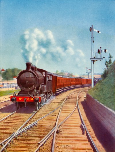 Départ de Dublin. Train des Great Southern Railways, tiré par une locomotive express 4-4-0, 1935 - Unbekannt
